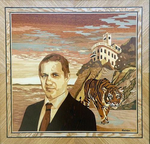 Картина из шпона Анатолия Писквича "Полпред".