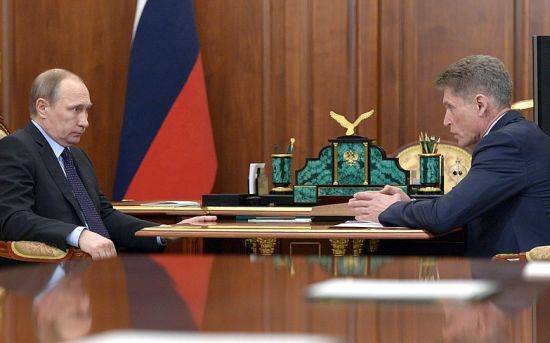 Владимир Путин и Олег Кожемяко