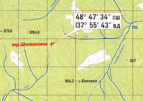 Проект перевала Шестаковой (фрагмент)