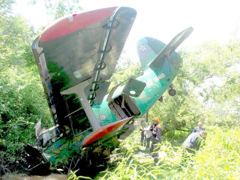 Ан-2 зацепил деревья и упал в лесополосе. Фото ДВРПСО МЧС России.