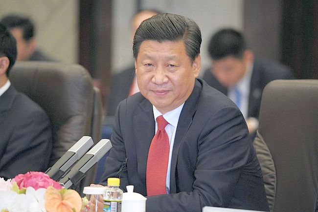 Председатель КНР Си Цзиньпин на российско-китайских переговорах в расширенном составе. Фото пресс-службы Президента России.