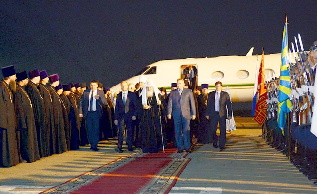 В ночь с 12 на 13 сентября Святейший патриарх Московский и всея Руси Кирилл прибыл в Хабаровск. Фото: свящ. Игорь Палкин. Пресс-служба патриарха Московского и всея Руси