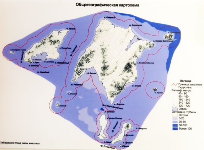 Картосхема нацпарка «Шантарские острова» (нажмите, чтобы увеличить)
