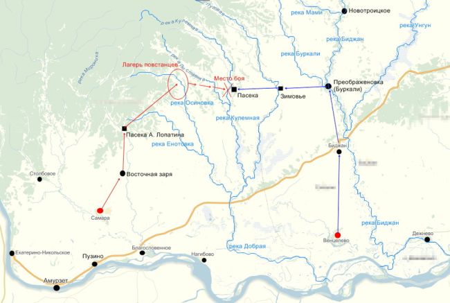 Схема Самарского мятежа. Составлена и нарисована автором (нажмите, чтобы увеличить)