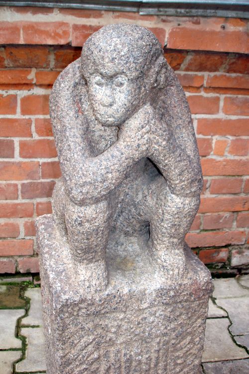 Каменные обезьянки у Хабаровского краевого музея им. Н.И. Гродекова, ошибочно зачисленные в свиту чжурчжэньской черепахи, ставшей своеобразным символом музея