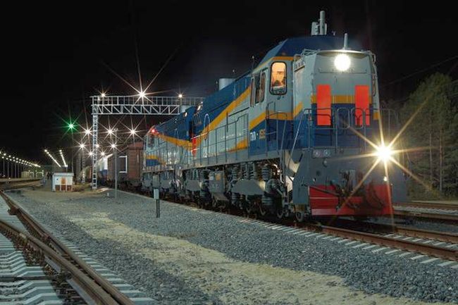 Спецпоезд с ракетой-носителем «Союз-2.1а»