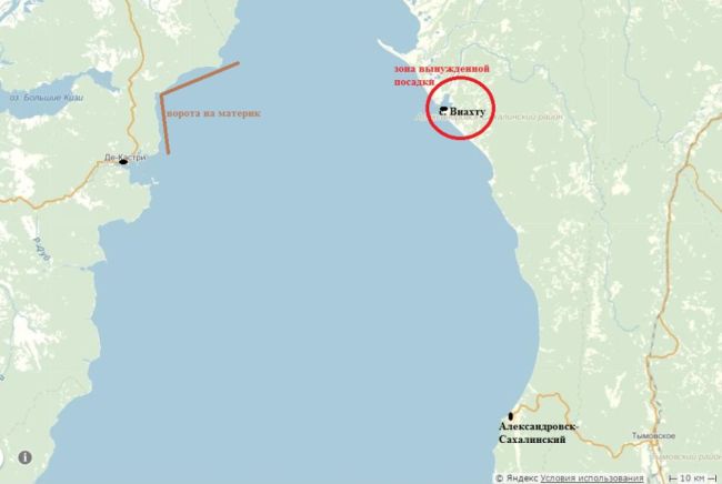 Схема/ зона вынужденной посадки (нажмите, чтобы увеличить)