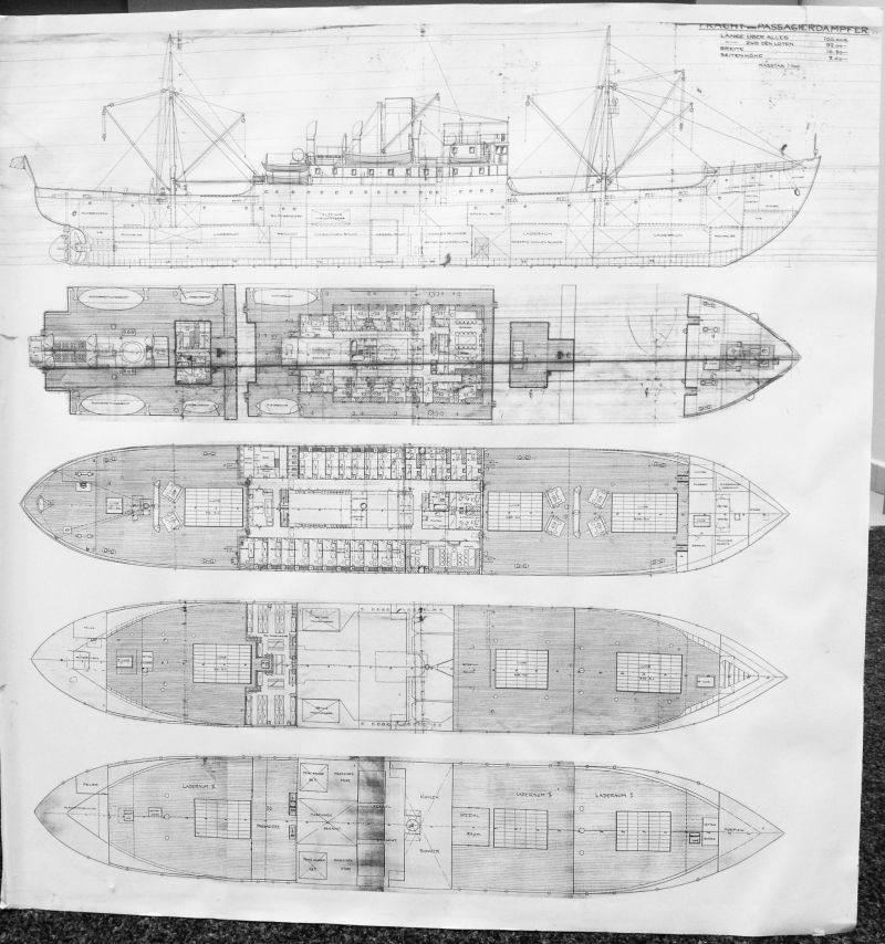 Схема парохода «Челюскин»