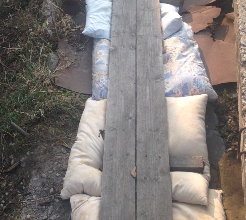 Трубы под подушками в п. Николаевка