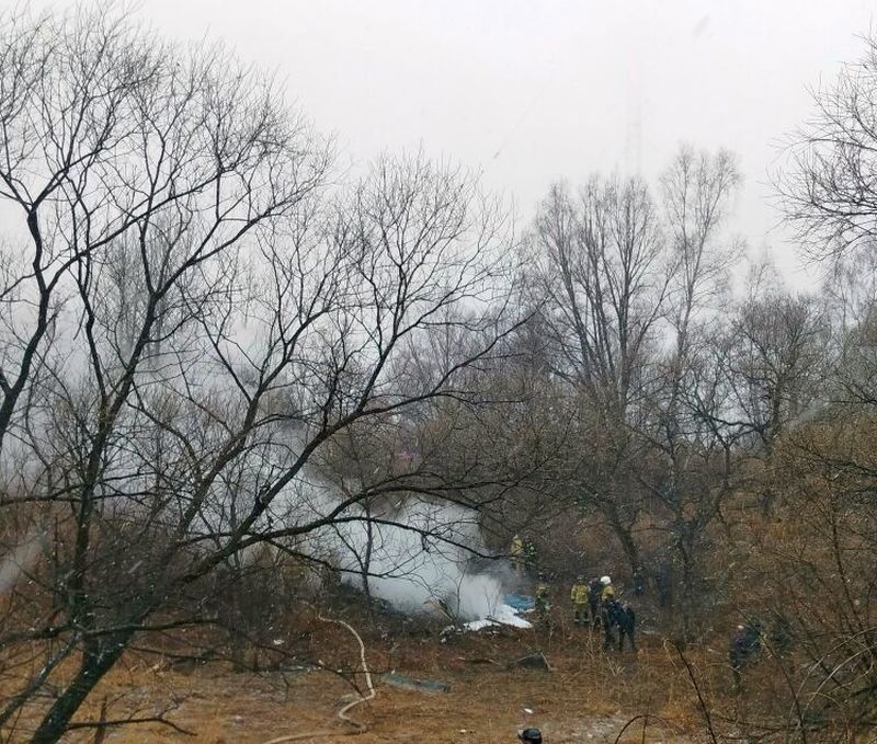 В Хабаровске упал Ми-8. Фото ДВРПСО МЧС России