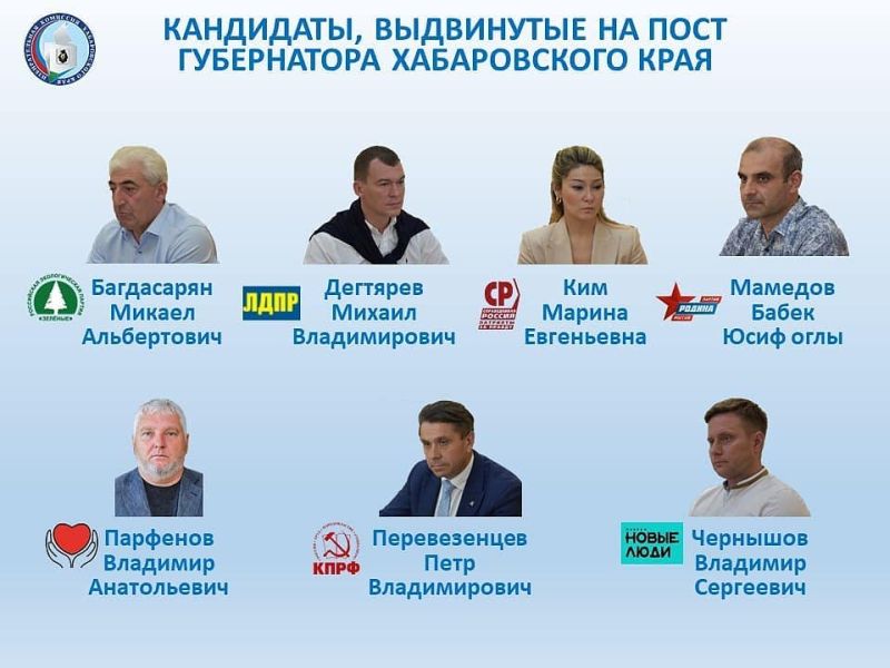 Семь человек выдвинули свои кандидатуры в губернаторы Хабаровского края