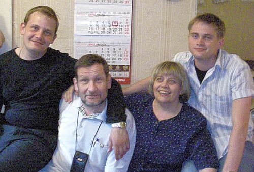 А. Рубцов с семьей