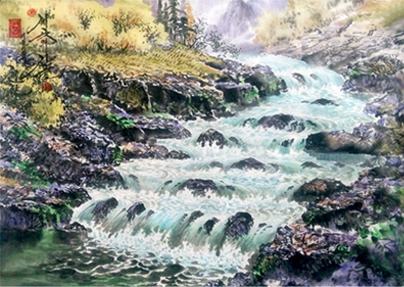 «Осень в долине». Корейская национальная живопись (Чжо Хён Чжин, 17лет)