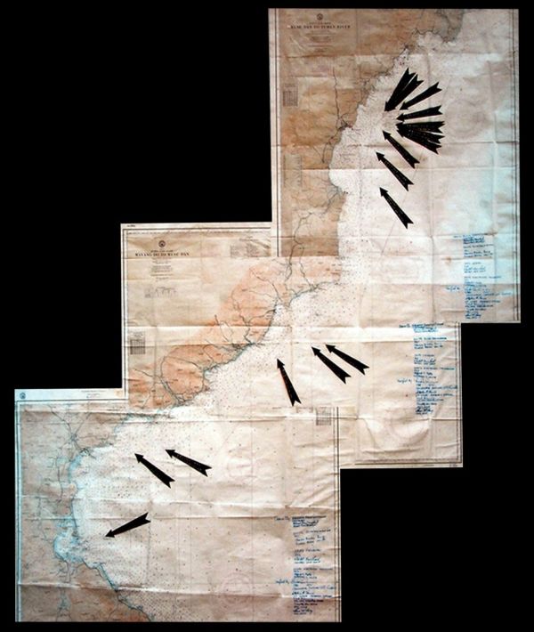 У экипажа корабля была карта, на которой были сделаны заметки, связанные с военными базами в северной части Кореи, и в журнале для регистрации координат подробно написано: в декабре 1967 г. по приказу начальства корабль, покинув порт Сасебо в Японии, не раз вторгался в территориальные воды КНДР и совершал там шпионаж.