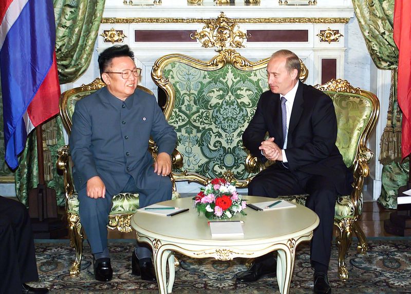 На переговорах наедине с Президентом РФ.