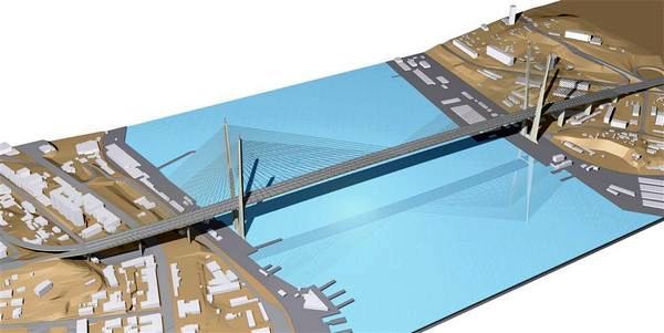 Мост через бухту Золотой рог. Макет