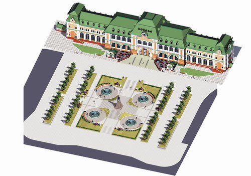 привокзальная площадь в Хабаровске - 2008 год