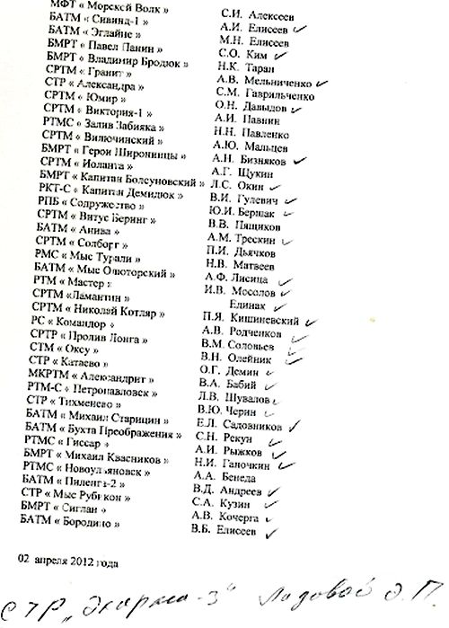 Капитаны рыбопромысловых судов подтвердили свои подписи под обращением Путину радиограммами.