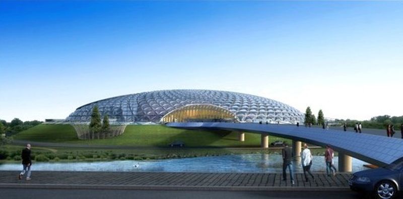 Всего у ботанического сада 2 этажа, площадь основания: 13333 квадратных метров, общая площадь строительства: 17.000 кв.м