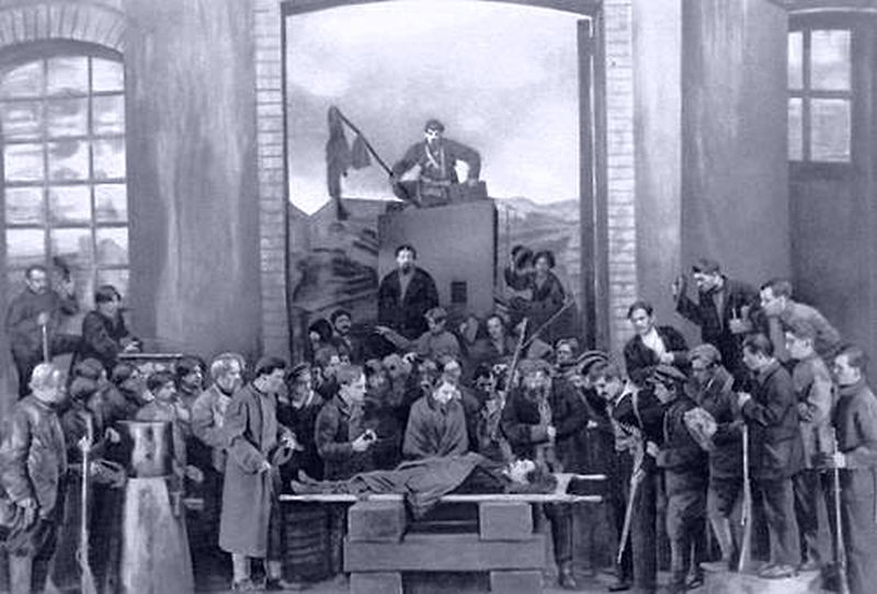 Сцена из спектакля «Бронепоезд 14-69» Вс. Вяч. Иванова, МХАТ.