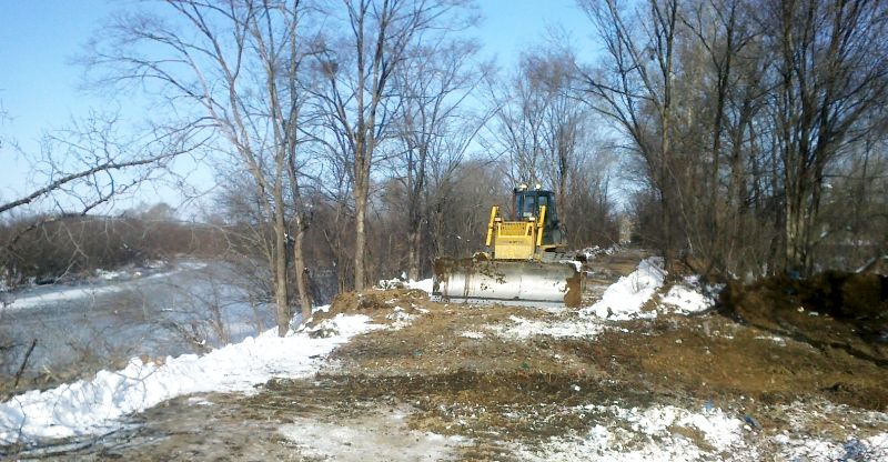 В поселке Лесхоз в селе Птичник Биробиджанского района появилась тяжёлая техника – тракторы, бульдозеры – и началась нещадная ликвидация лесополосы прямо вдоль берега протоки реки Бира