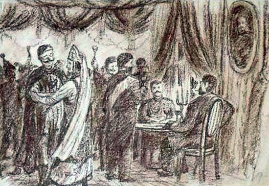 В новогоднем спектакле участвовали ученицы и кадеты хабаровской школы. Рис. Байдака Д.Н.